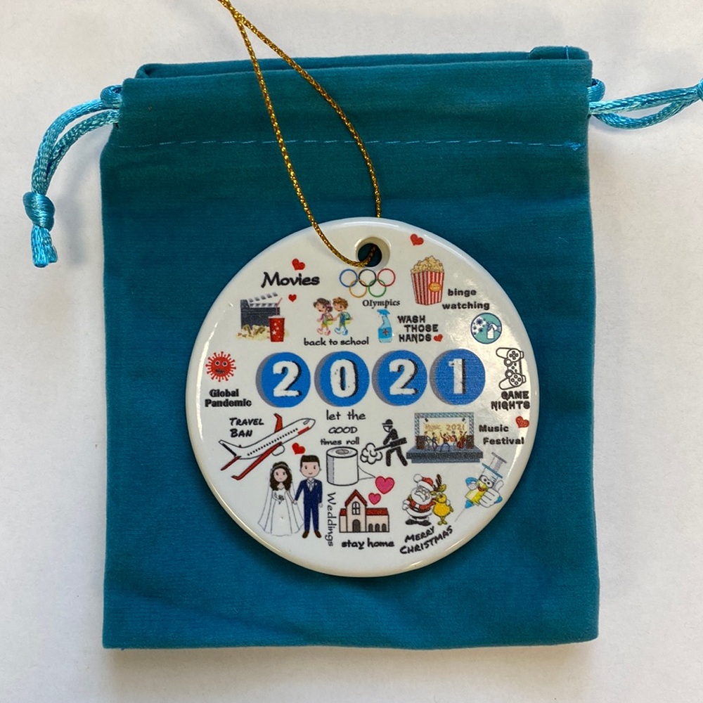 Ceramic 2021 Quarantine Christmas Ornament